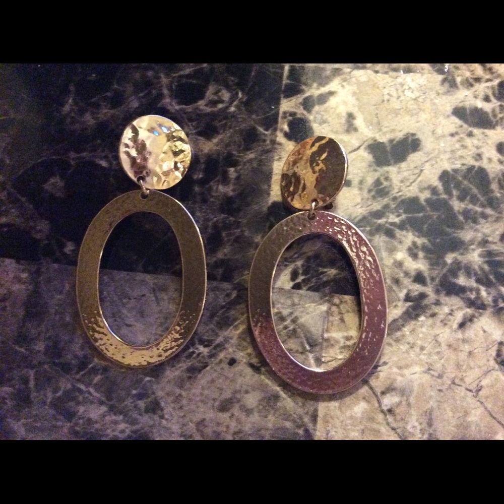 Large vintage goldtone hoops